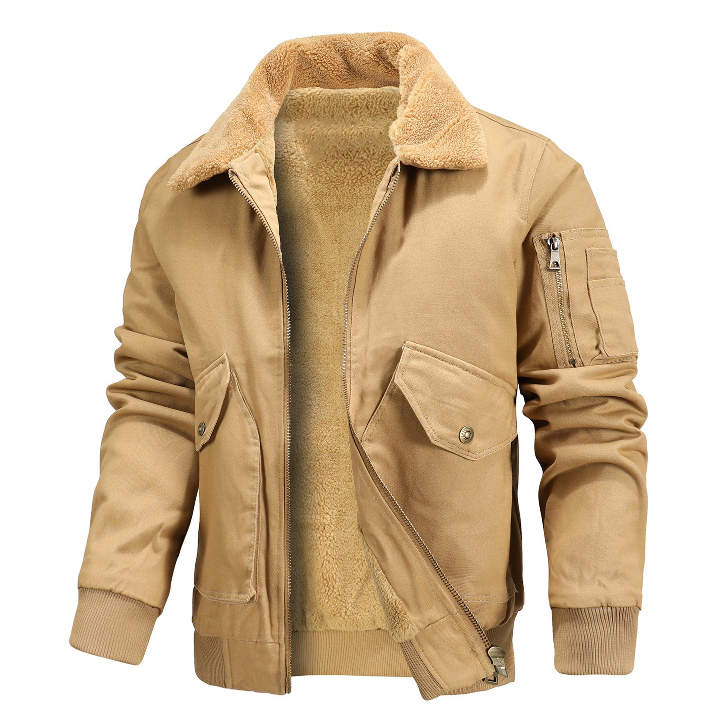 Chaqueta Abrigada Sherpa Estilo Urbano