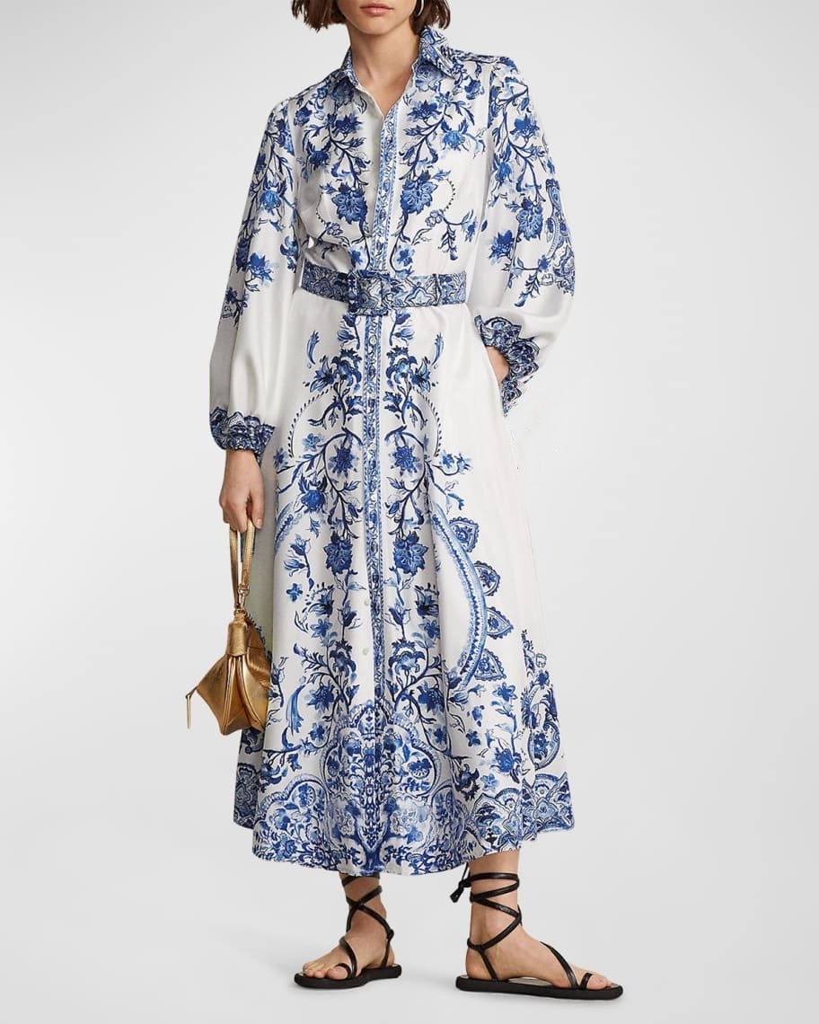 Vestido Estampado Midi Elegante Mujer - Vestiria