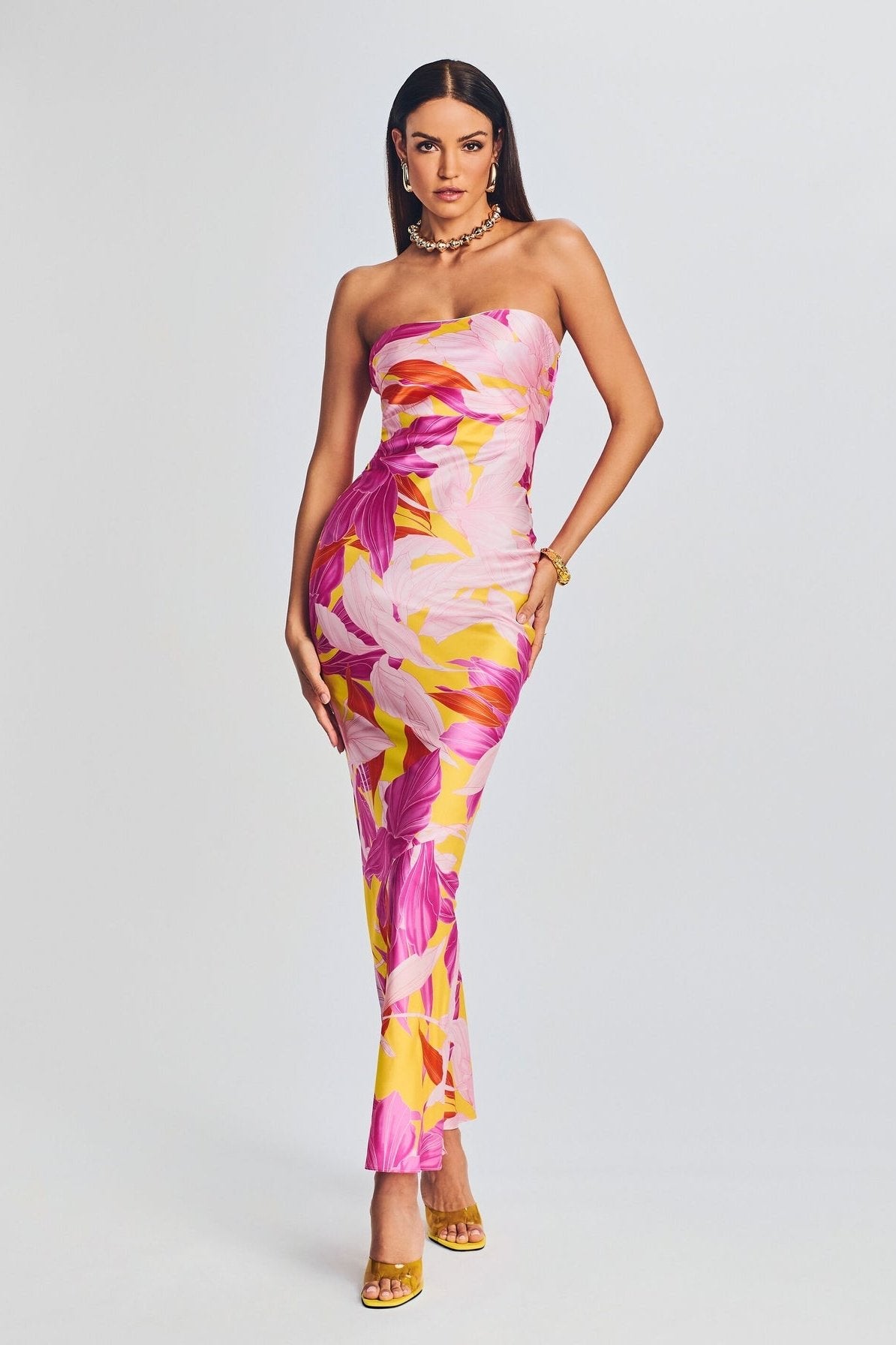Vestido Maxi Sin Tirantes Elegante - Vestiria