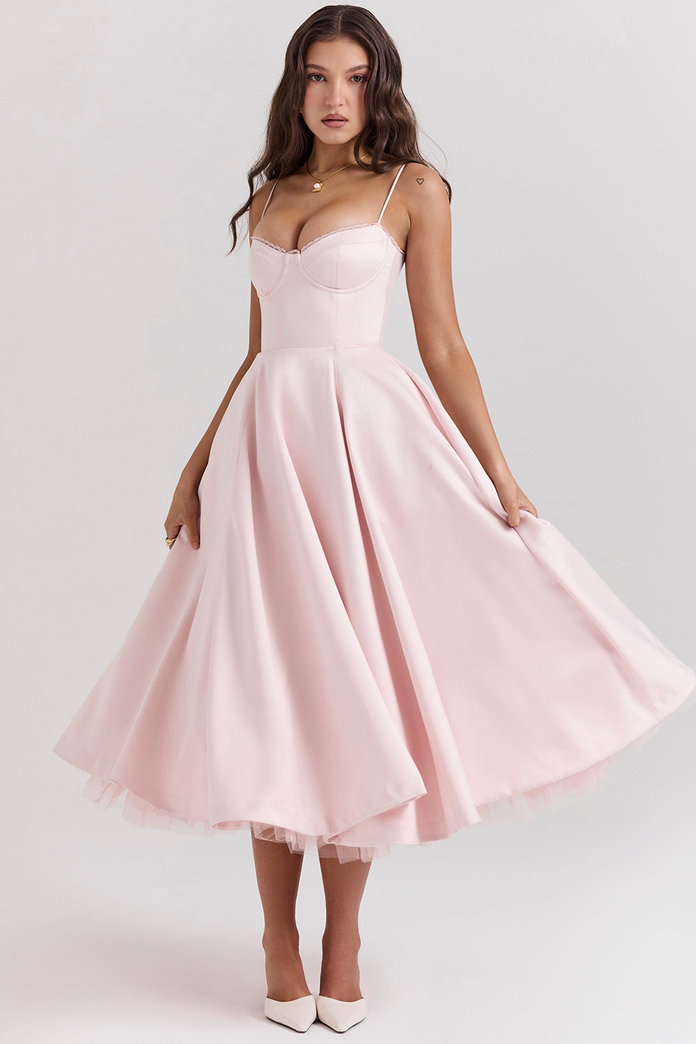Vestido Cocktail Midi Elegante Fiesta Mujer