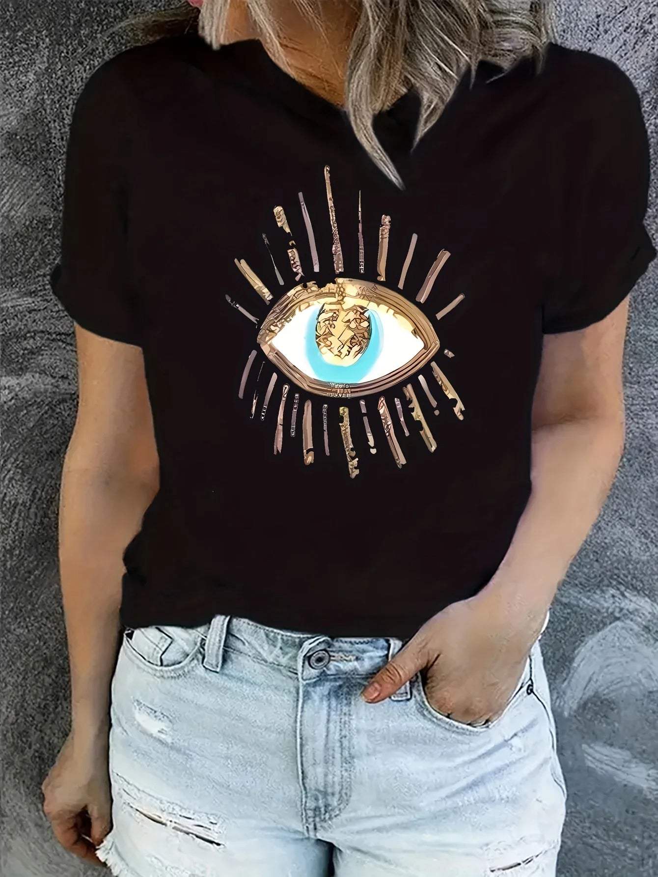 Camiseta Estampado Ojos Originales