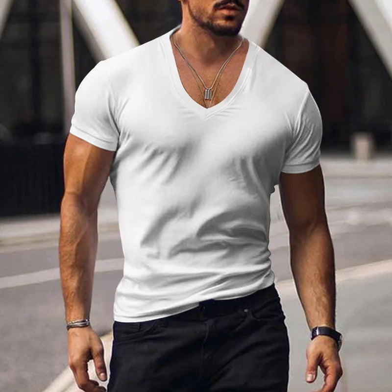 Camiseta Hombre ajustada con Escote en V