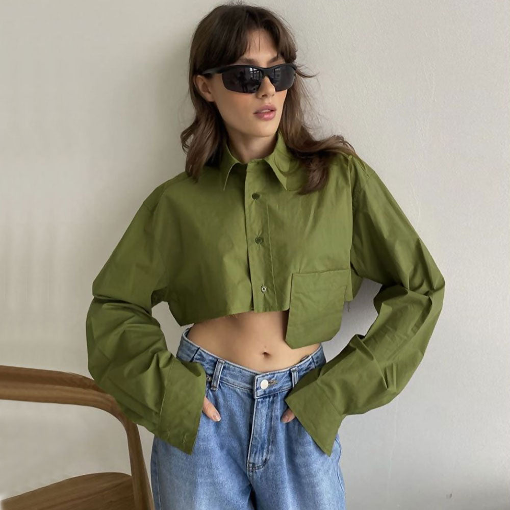 Camisa Verde Grande con Botones - Vestiria