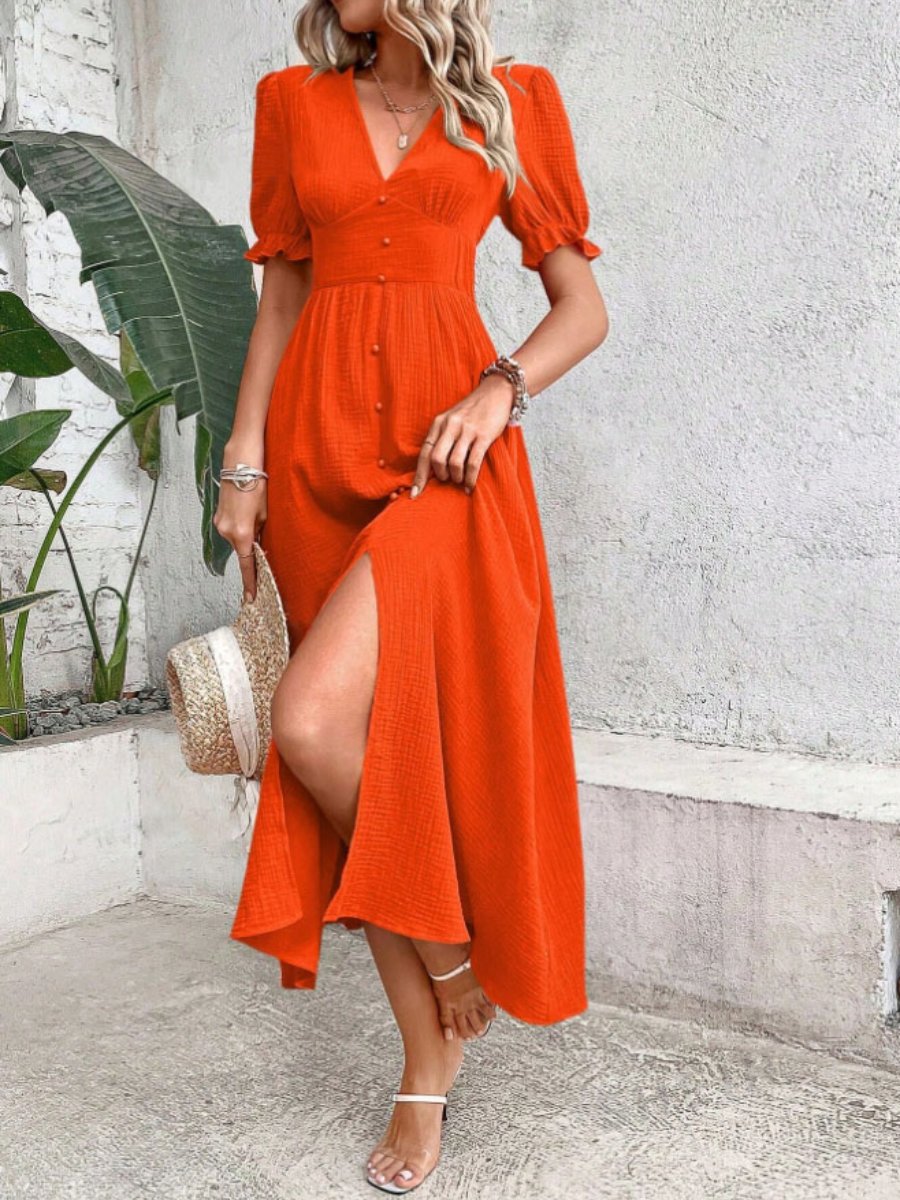 Vestido Mujer Verano Cuello en V