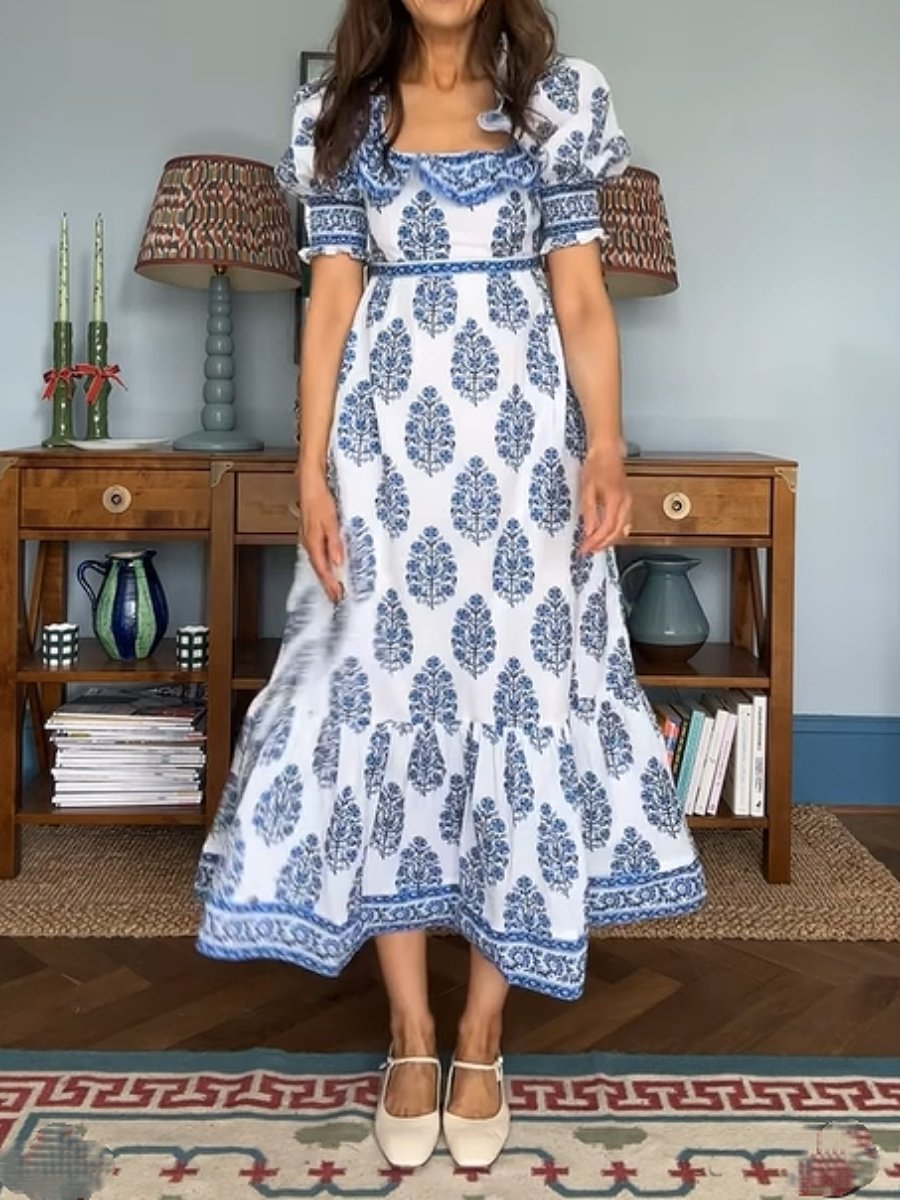 Vestido Verano Estampado Marino - Vestiria