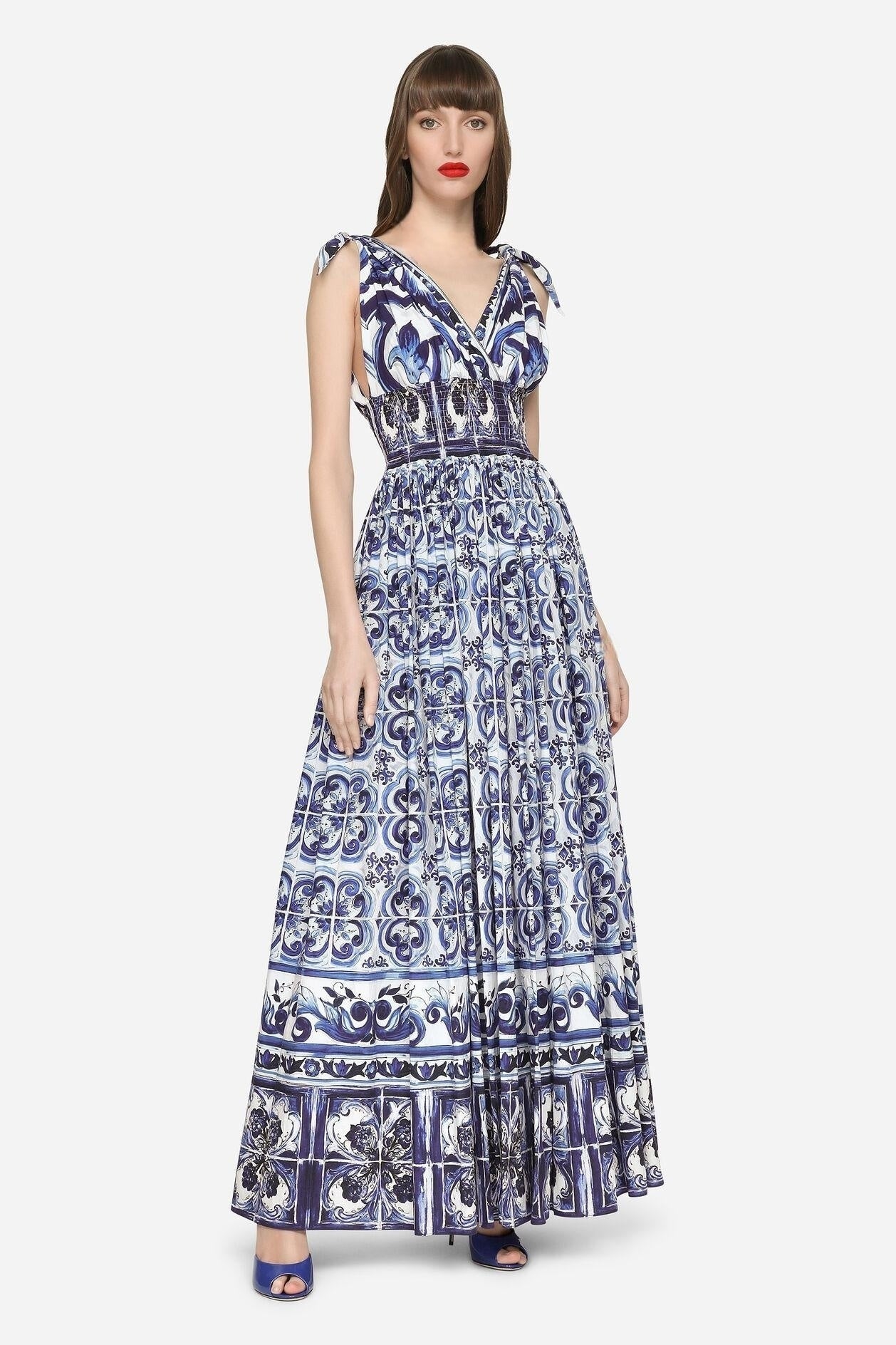 Vestido Maxi Estampado con Lazo
