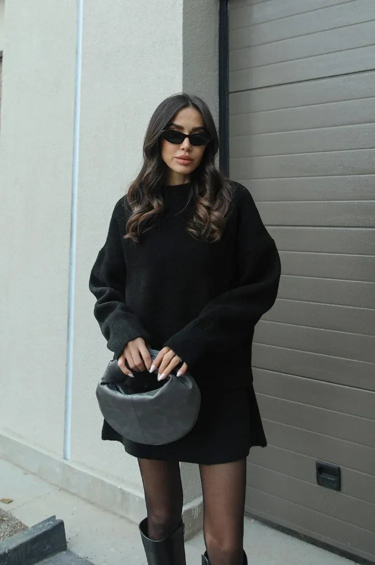 Traje de punto mujer dos piezas elegante