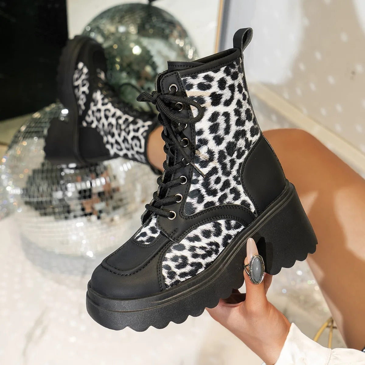 Botas Leopardo Mujer Estilo Salvaje