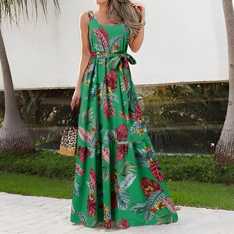 Vestido Floral Elegante Sin Mangas