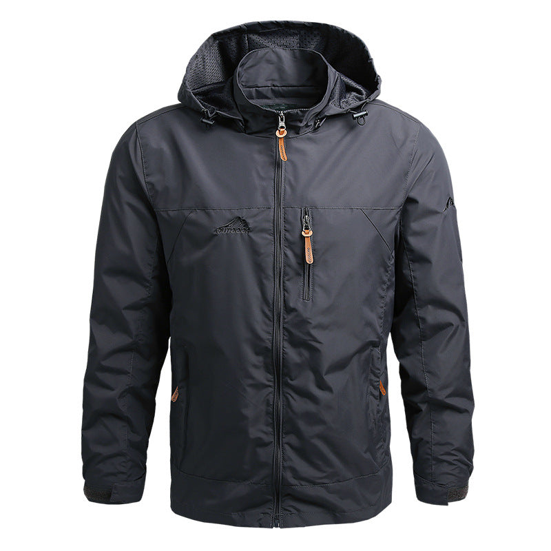 Chaqueta impermeable con capucha para hombre