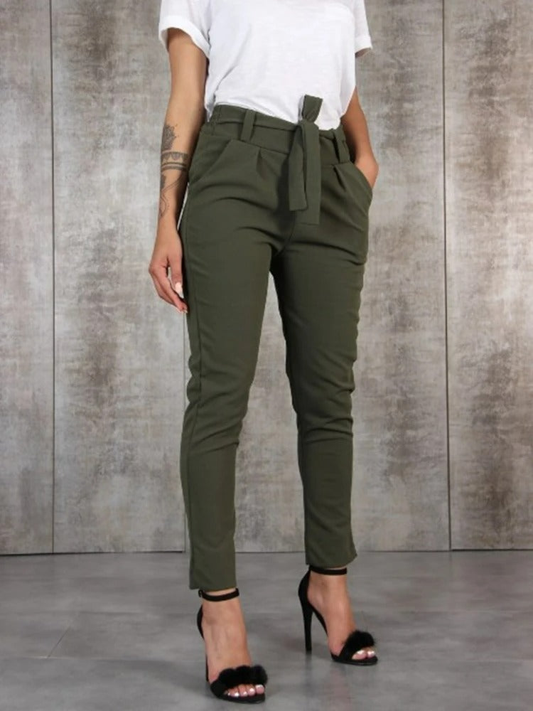 Pantalones Mujer Cintura Alta Estilosos