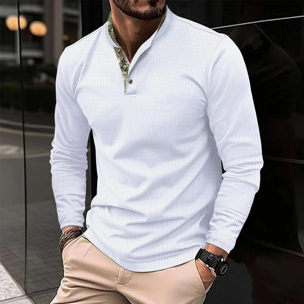Camisa informal manga larga relajada