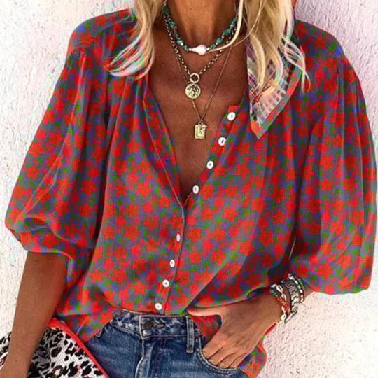Blusa Flor Estilo Retro - Vestiria