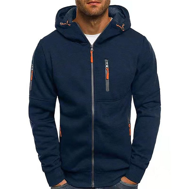 Chaqueta Hombre Impermeable con Capucha y Bolsas