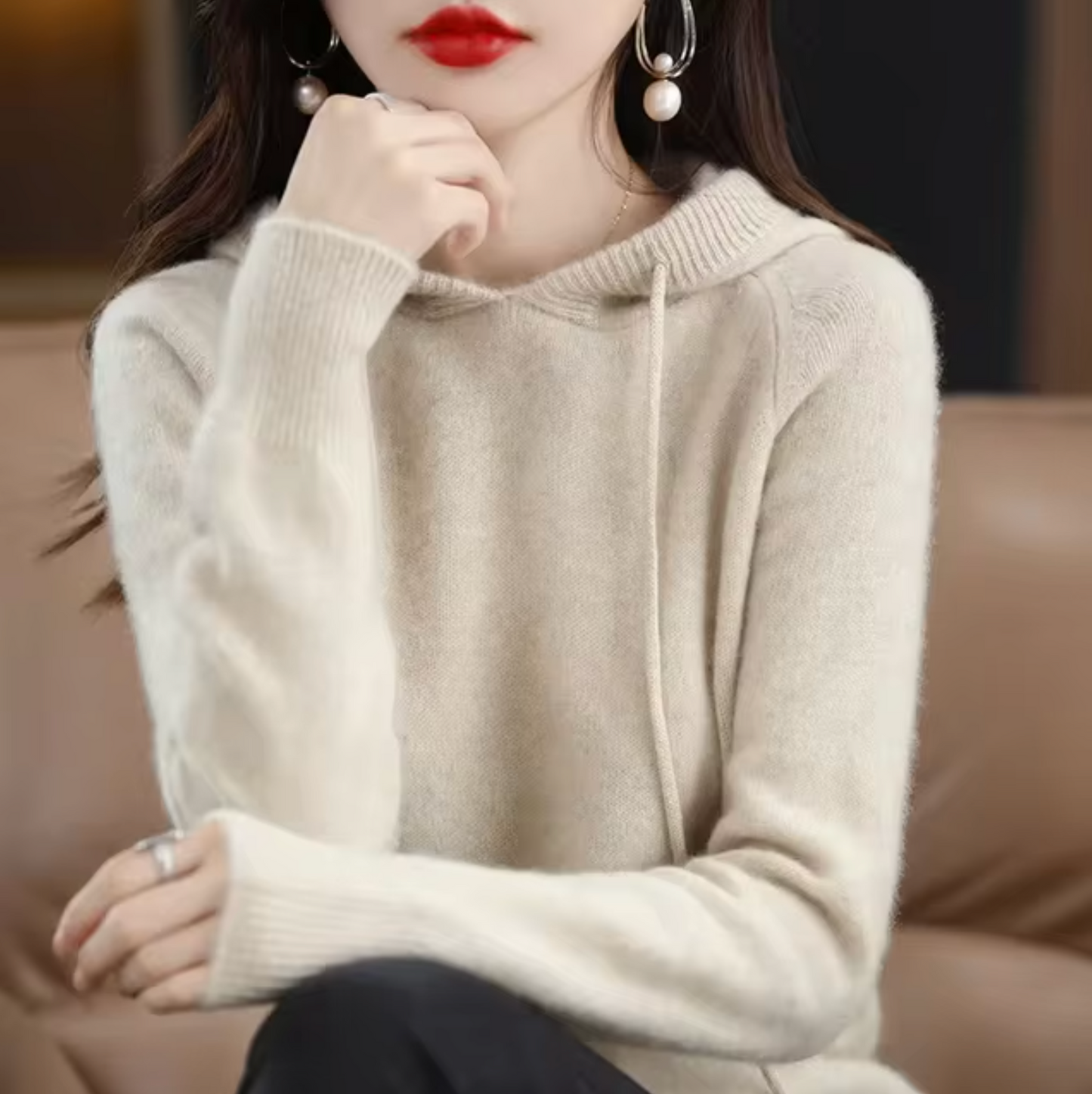 Sudadera Capucha Cálida de Punto