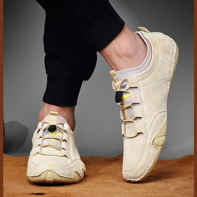 Zapatos Mocasines de Cuero Hombres Cómodos
