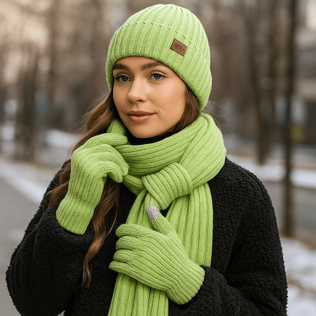 Conjunto Invierno Mujer Tejido Acogedor