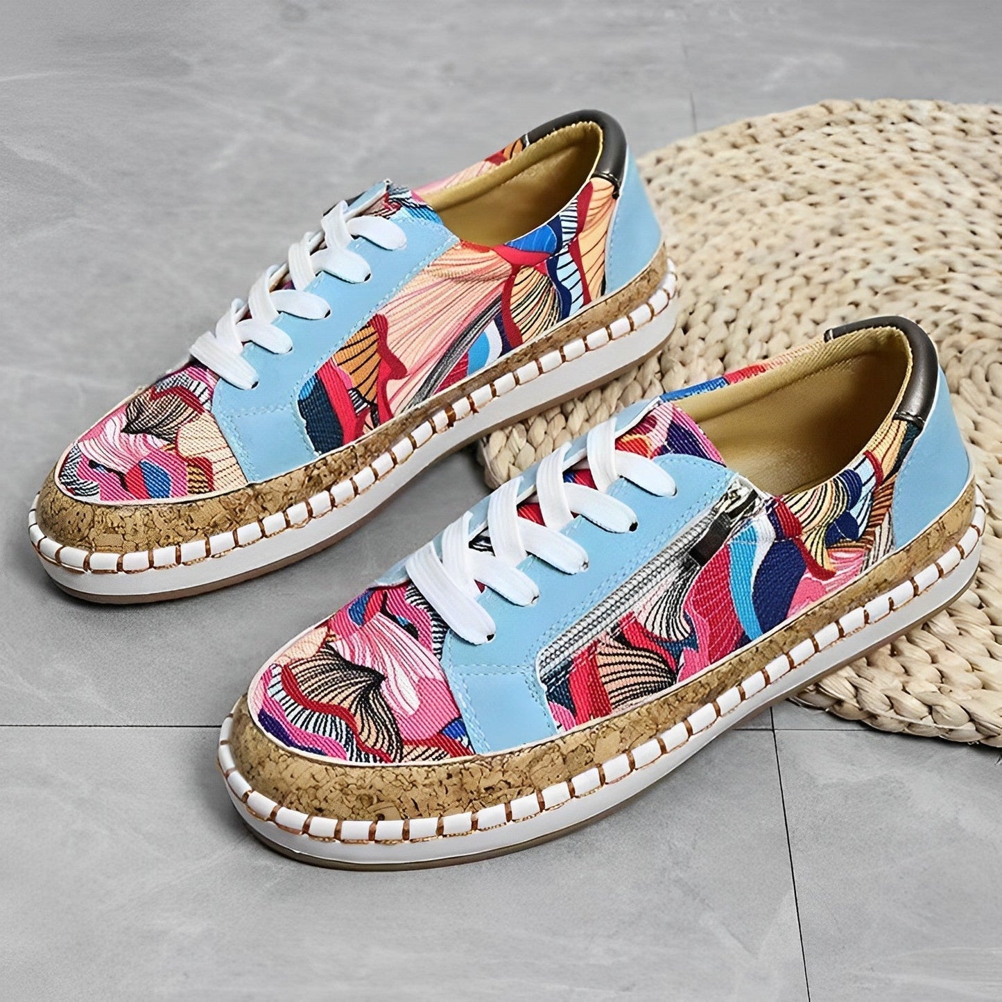 Zapatillas Deportivas Florales Femeninas