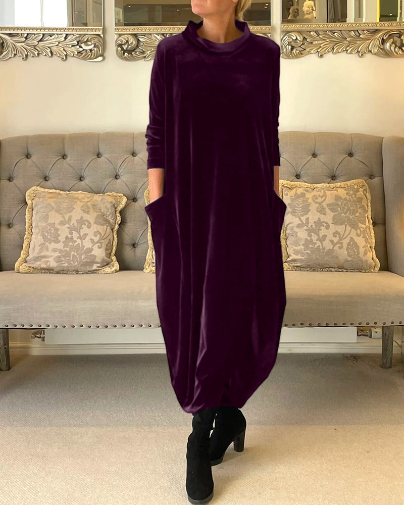 Vestido TerCIopelo Cómodo con Bolsillos