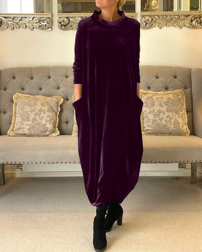 Vestido TerCIopelo Cómodo con Bolsillos
