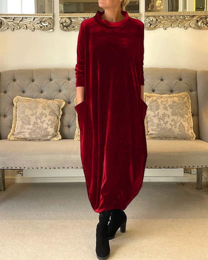 Vestido TerCIopelo Cómodo con Bolsillos