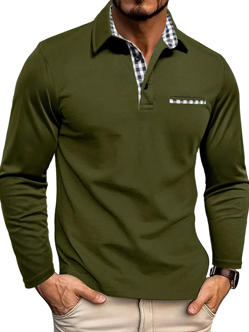 Polo Hombre Manga Larga Clásico y Cálido