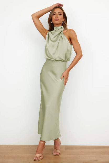 Vestido de fiesta largo elegante con escote en V