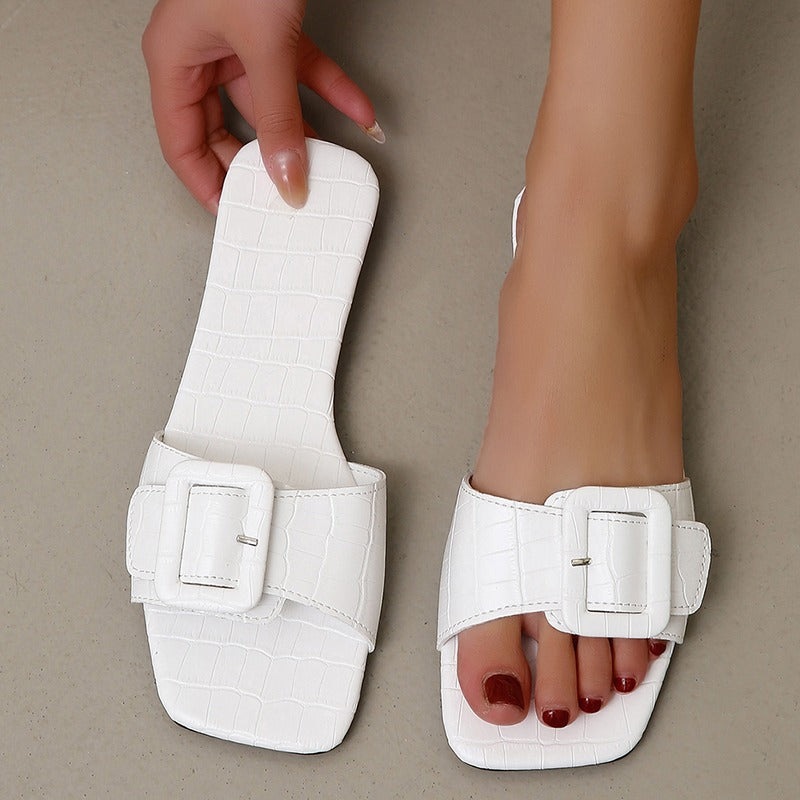 Sandalias Mujer Plataforma Baja con Tirador