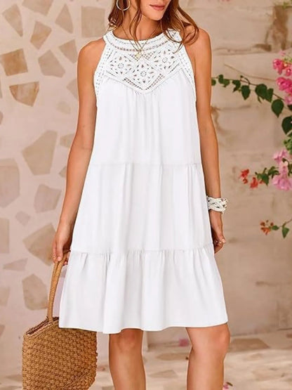Vestido de Encaje Sin Mangas Corto