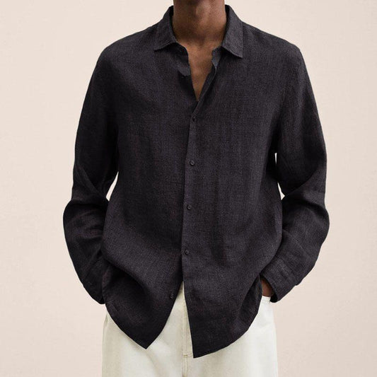 Camisas Lino Hombre Manga Larga Elegantes - Vestiria