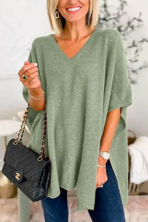Jersey Suave Cuello en V Relajado
