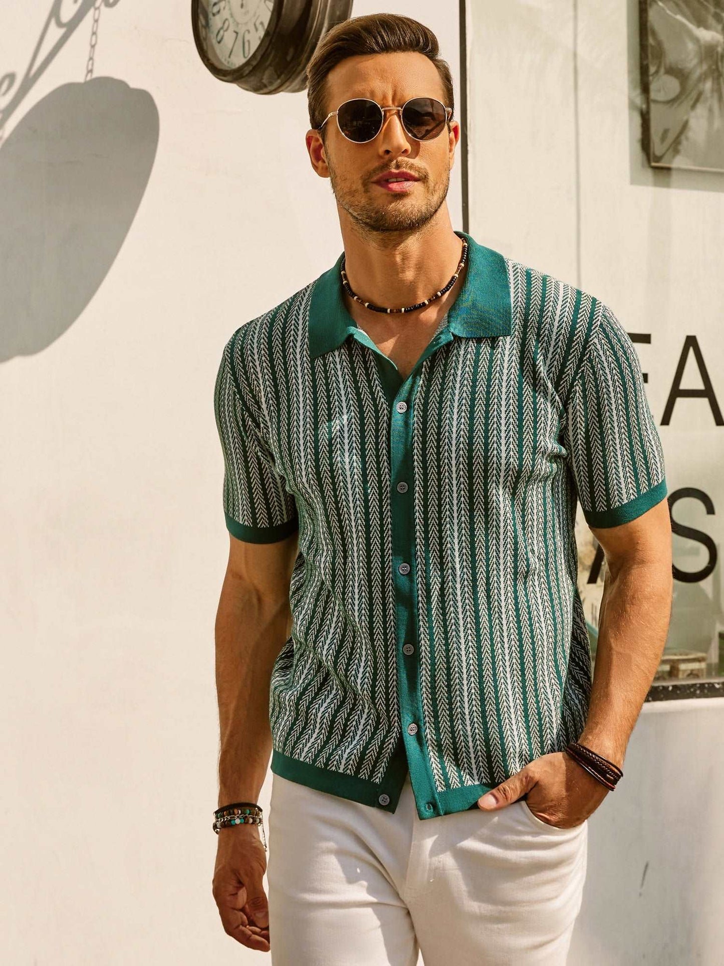 Camisa Clásica a Rayas Estilo Retro