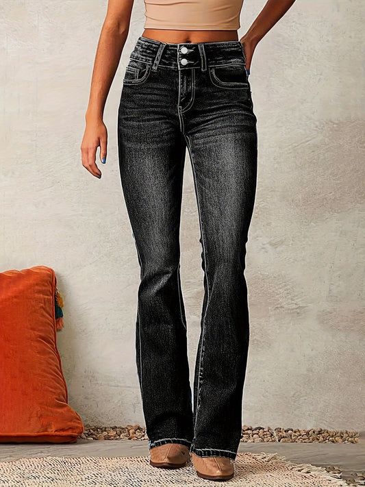 Vaqueros Mujer Invierno Tiro Alto Anchos - Vestiria