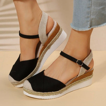 Sandalias de Cuña Comodas Mujer con Punta Cerrada - Vestiria