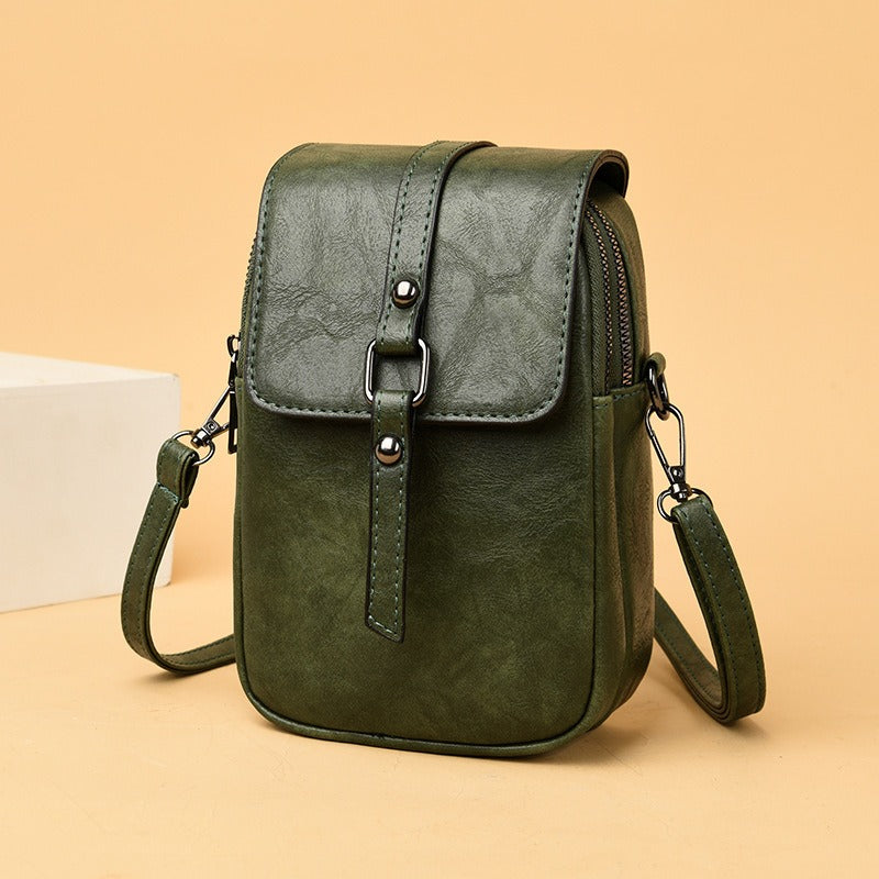 Bolso bandolera mujer cuero sintético compacto