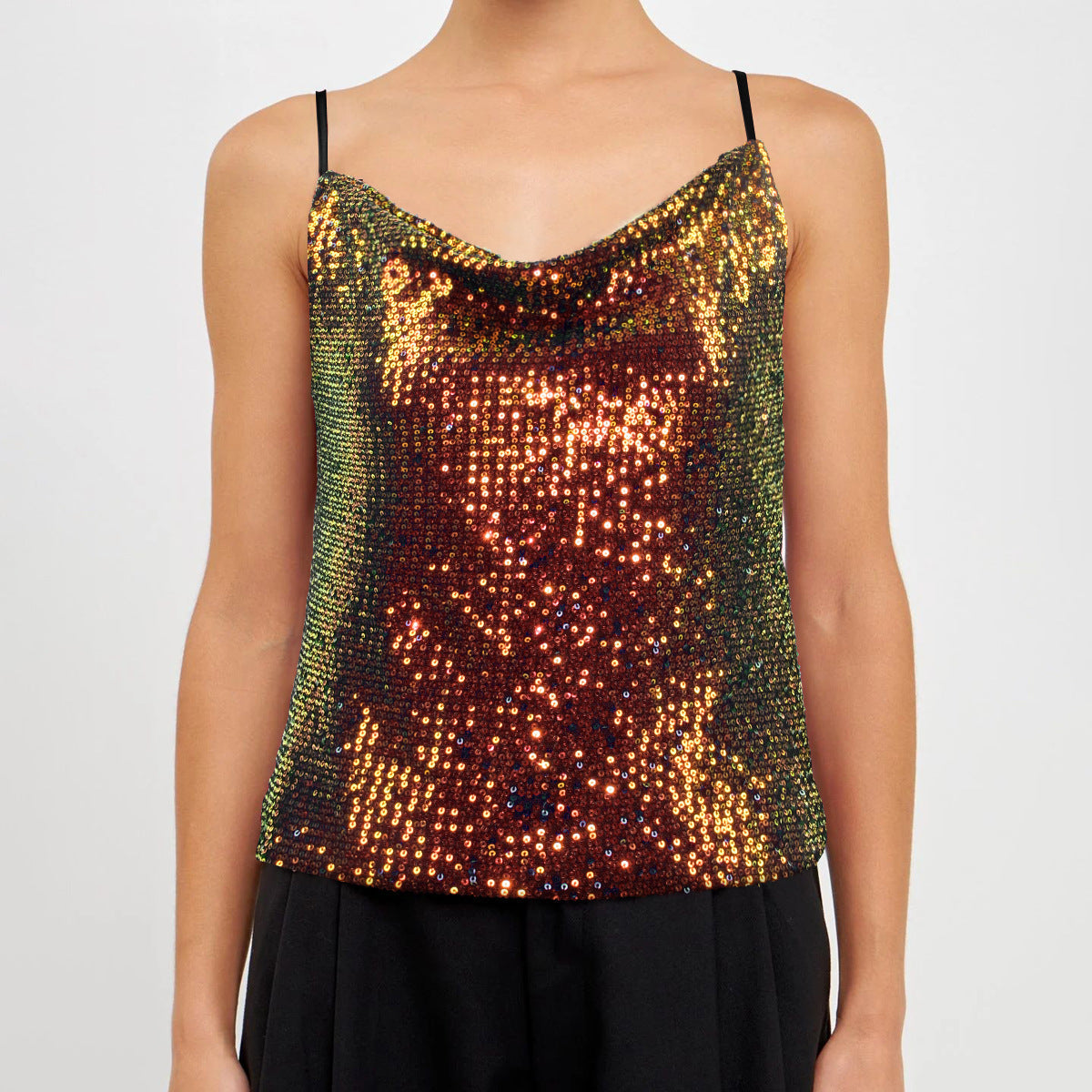 Top de Mujer Brillante con Lentejuelas