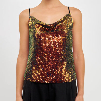 Top de Mujer Brillante con Lentejuelas