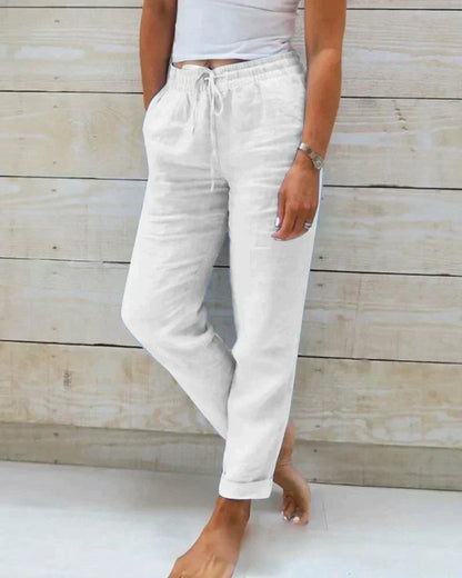Pantalón Lino Femenino Estilo Clásico