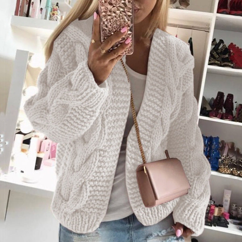 Chaquetón de punto suave para mujer