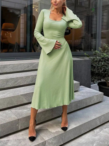 Vestido Mujer Manga Larga Estilo Boho