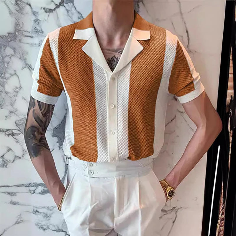 Polo de punto a rayas clásico