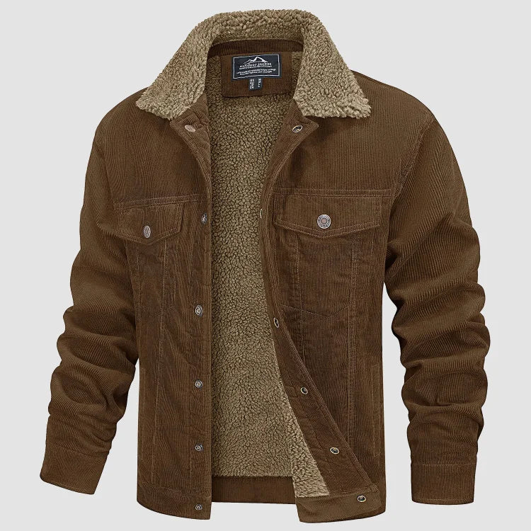 Chaqueta Pana Hombre Forro Sherpa Cálido - Vestiria