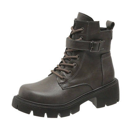Botas Mujer Altas Tacón Grueso Militar