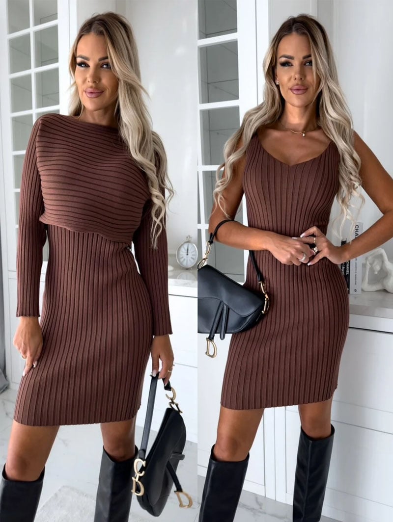 Conjunto Jersey y Vestido Cálido Invierno