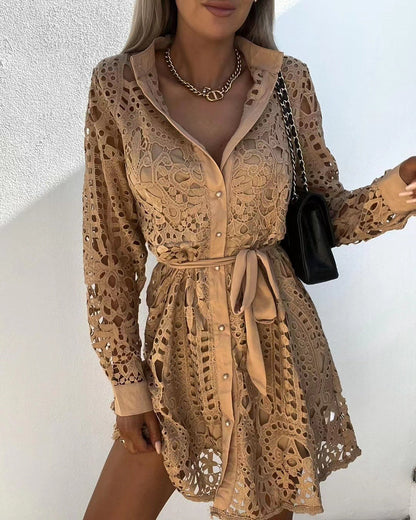 Vestido Camisero Ligero con Lazo