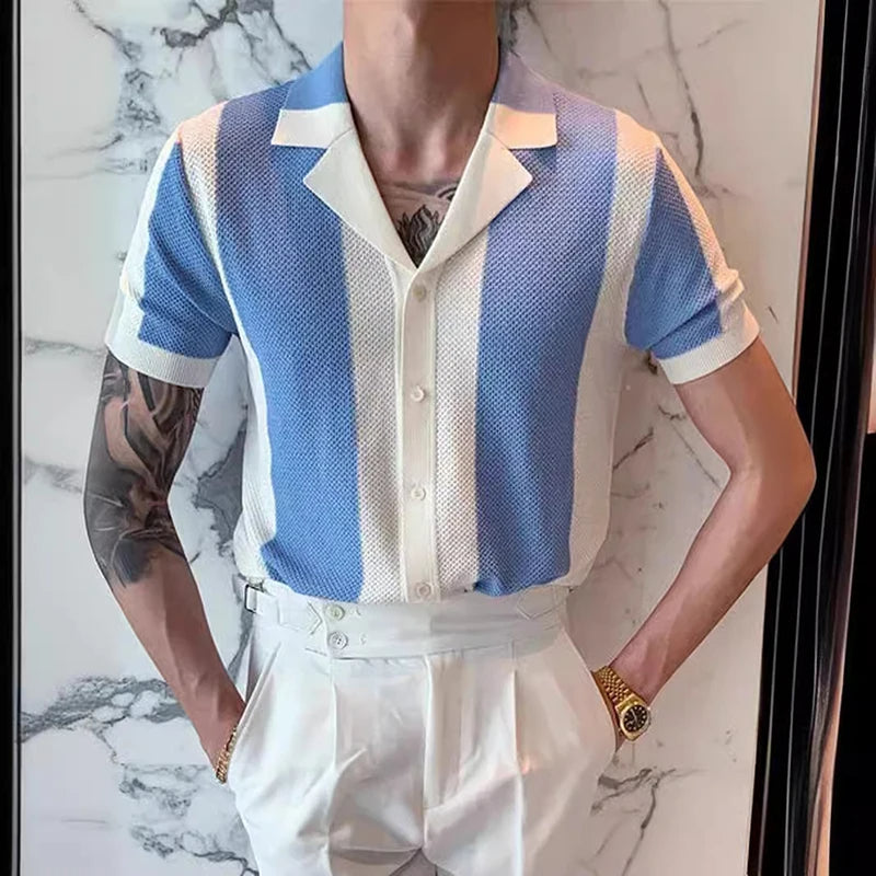 Polo de punto a rayas clásico