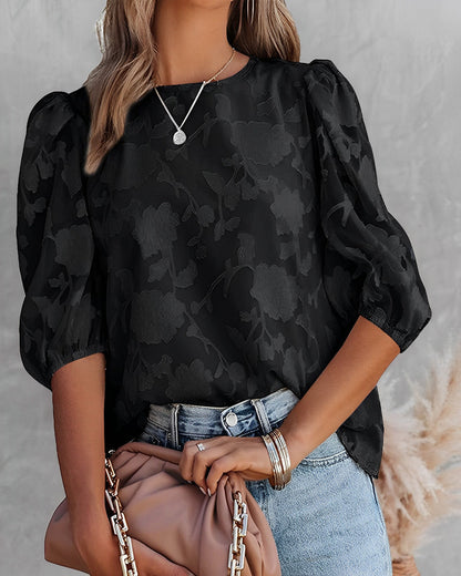 Blusa Flor de Mujer con Mangas Voladas