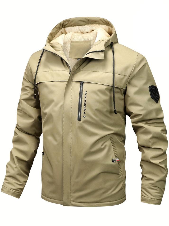 Chaqueta Hombre Impermeable con Capucha y Bolsillos