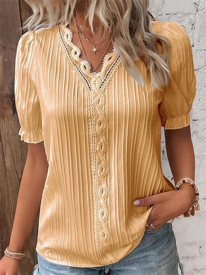 Blusa Mujer con Encaje y Volantes