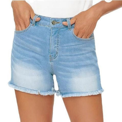 Shorts vaqueros mujer tiro alto desgastados - Vestiria